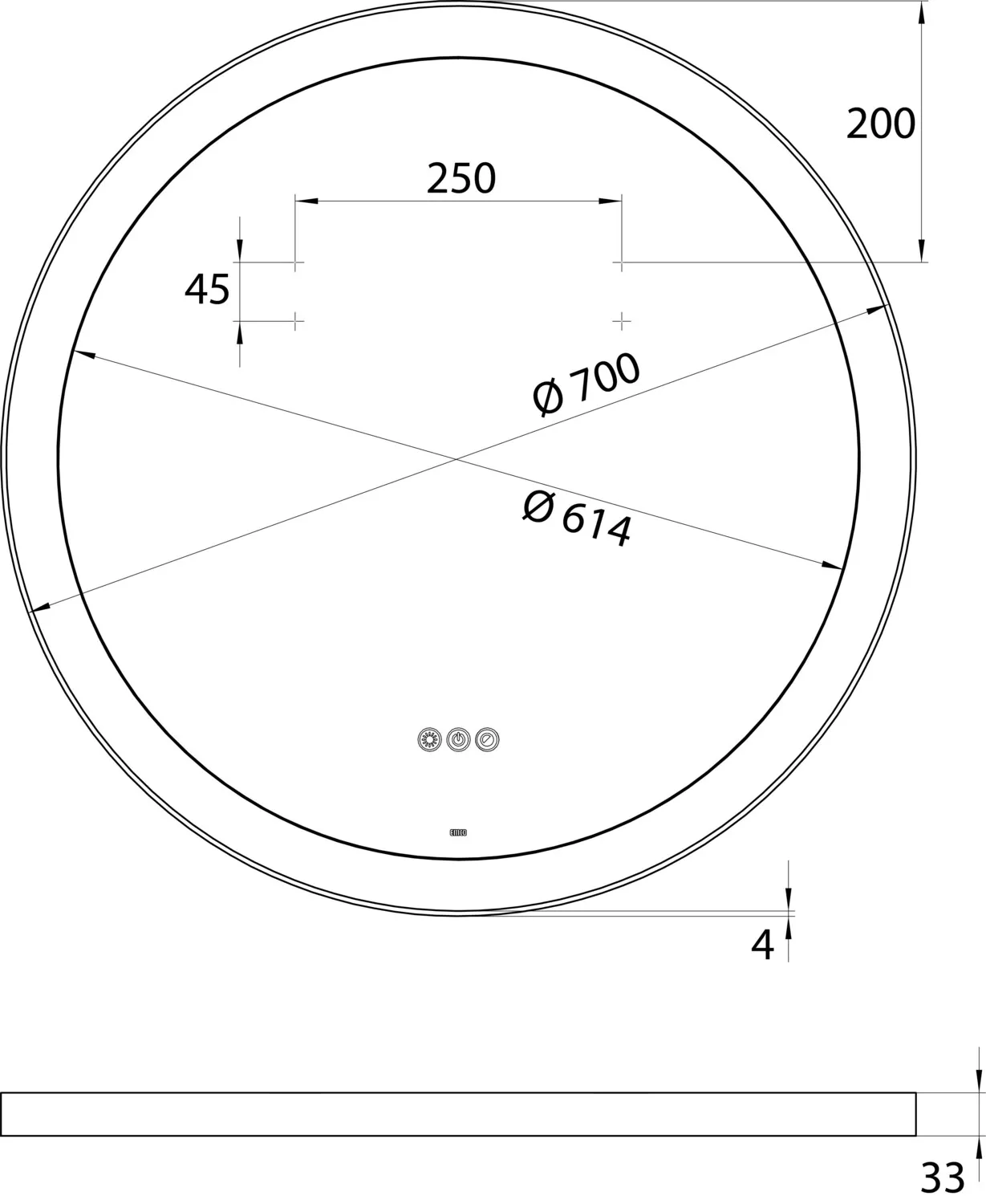 emco Lichtspiegel „round“ ⌀ 700 mm emco Lichtspiegel „round“ ⌀ 700 mm