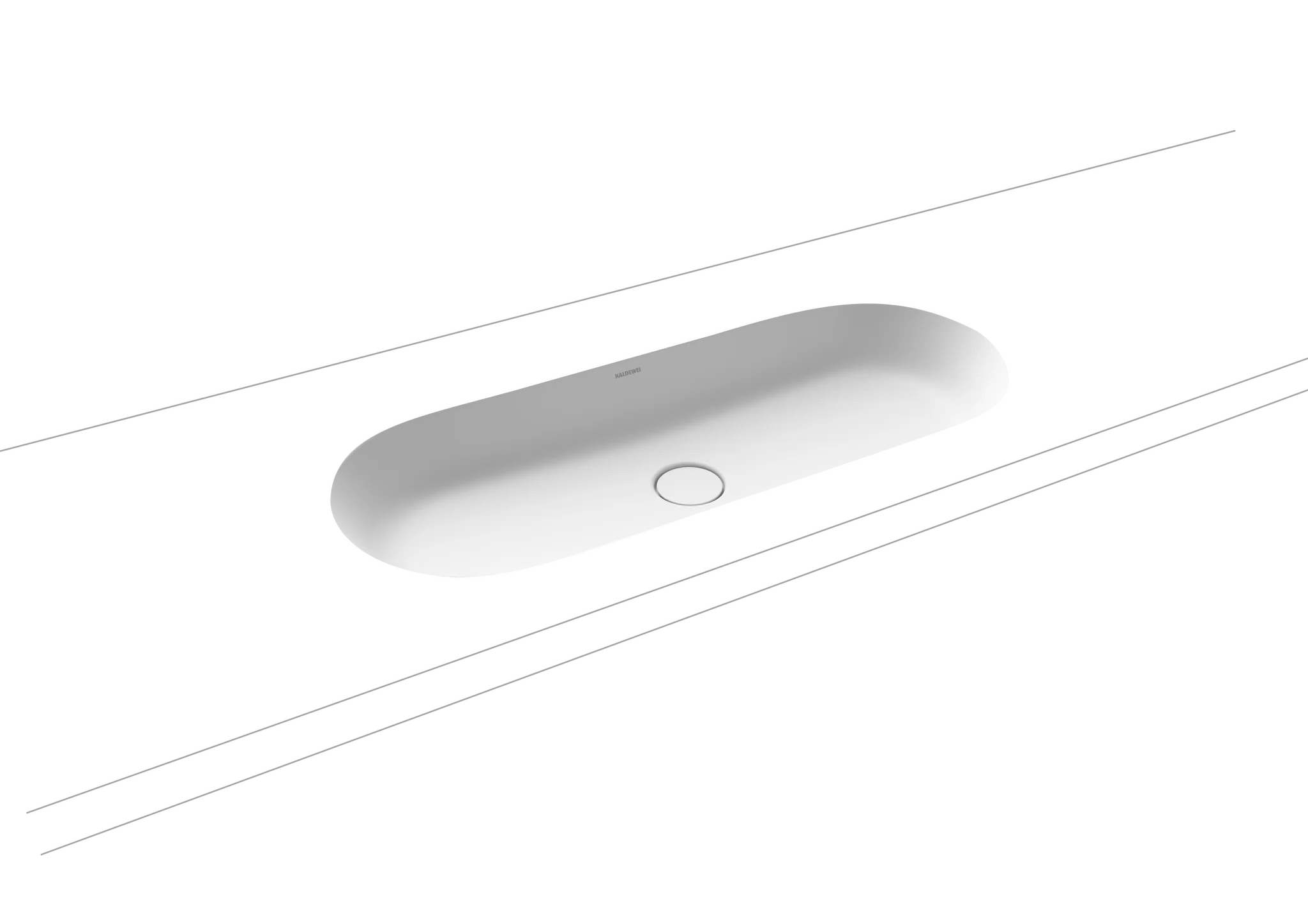 Kaldewei CENTRO Unterbauwaschtisch, oval, 910x380 mm, alpinweiß matt mit Perl-Effekt, Randhöhe 112 mm, ohne Überlauf