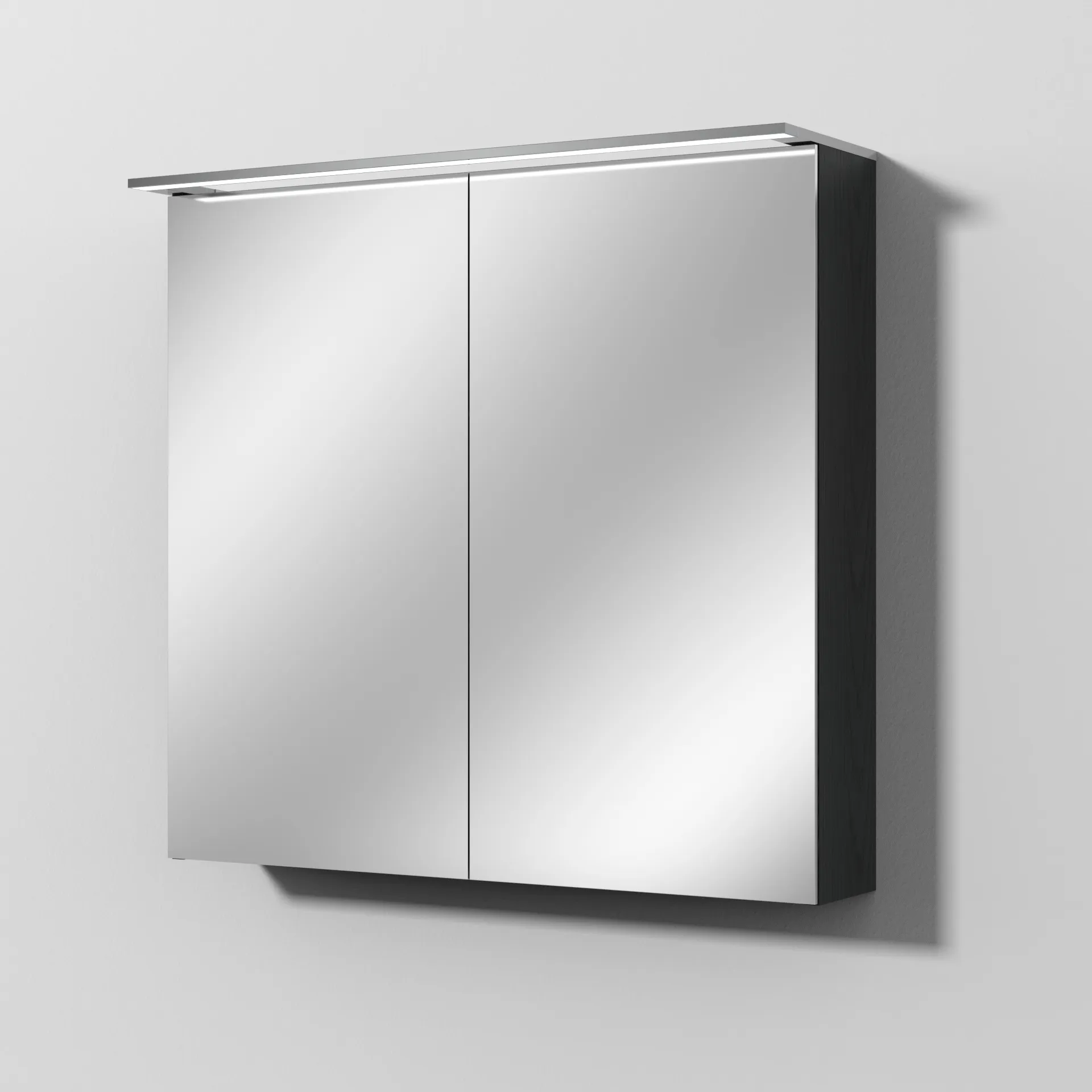 Sanipa Wandvorbau Spiegelschrank „Malte“ 800 × 750 × 149 mm in Black Oak