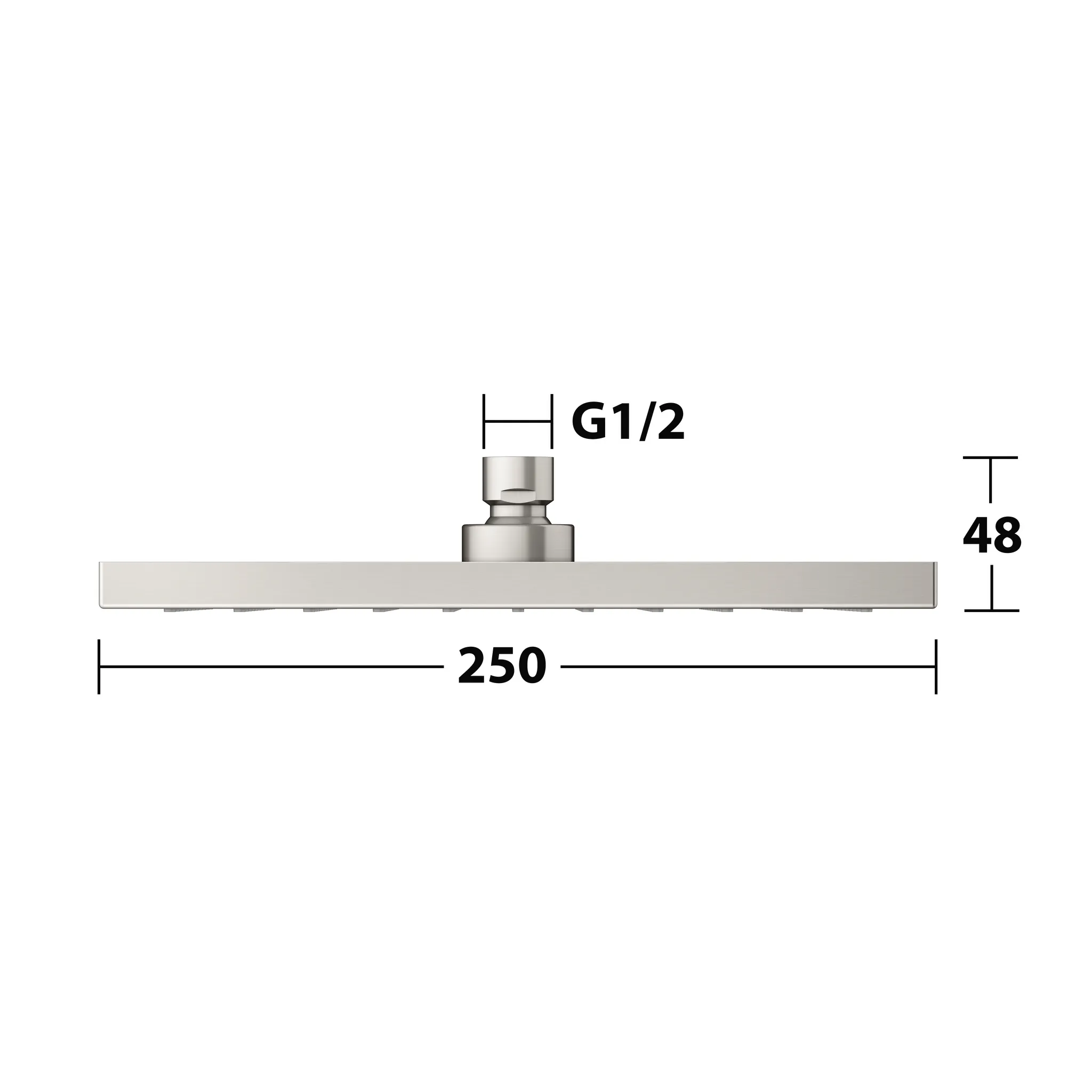 Edition 300 53086050100 Kopfbrause eckig 250 x 250 mm Nickel gebürstet