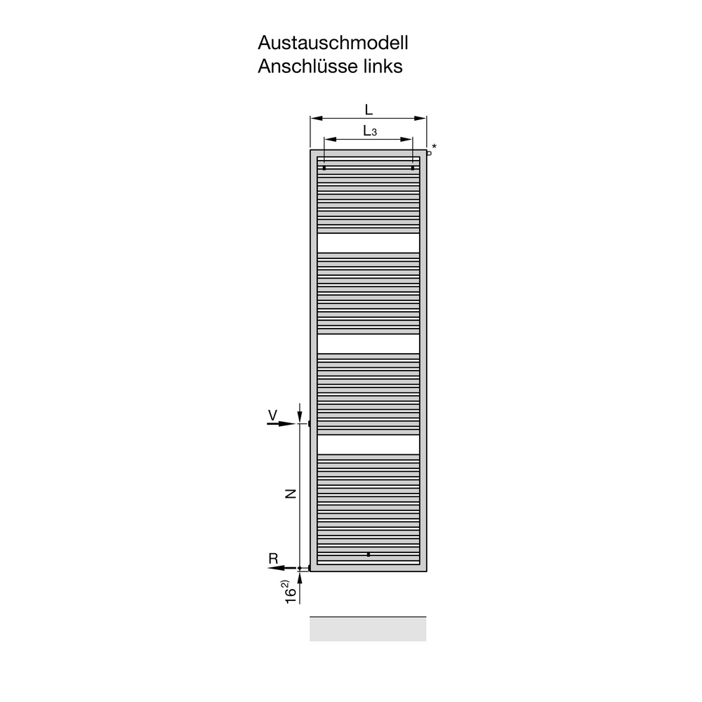 Zehnder Design-Heizkörper „Toga“ Austauschmodell 60 × 114,8 cm in Verkehrsweiß (RAL 9016, glänzend) Zehnder Design-Heizkörper „Toga“ Austauschmodell 60 × 114,8 cm in Verkehrsweiß (RAL 9016, glänzend)