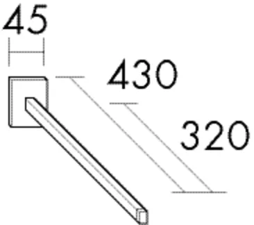Handtuchhalter, Chrom, Tiefe: 320 mm, Breite: 45 mm, Höhe: 60 mm