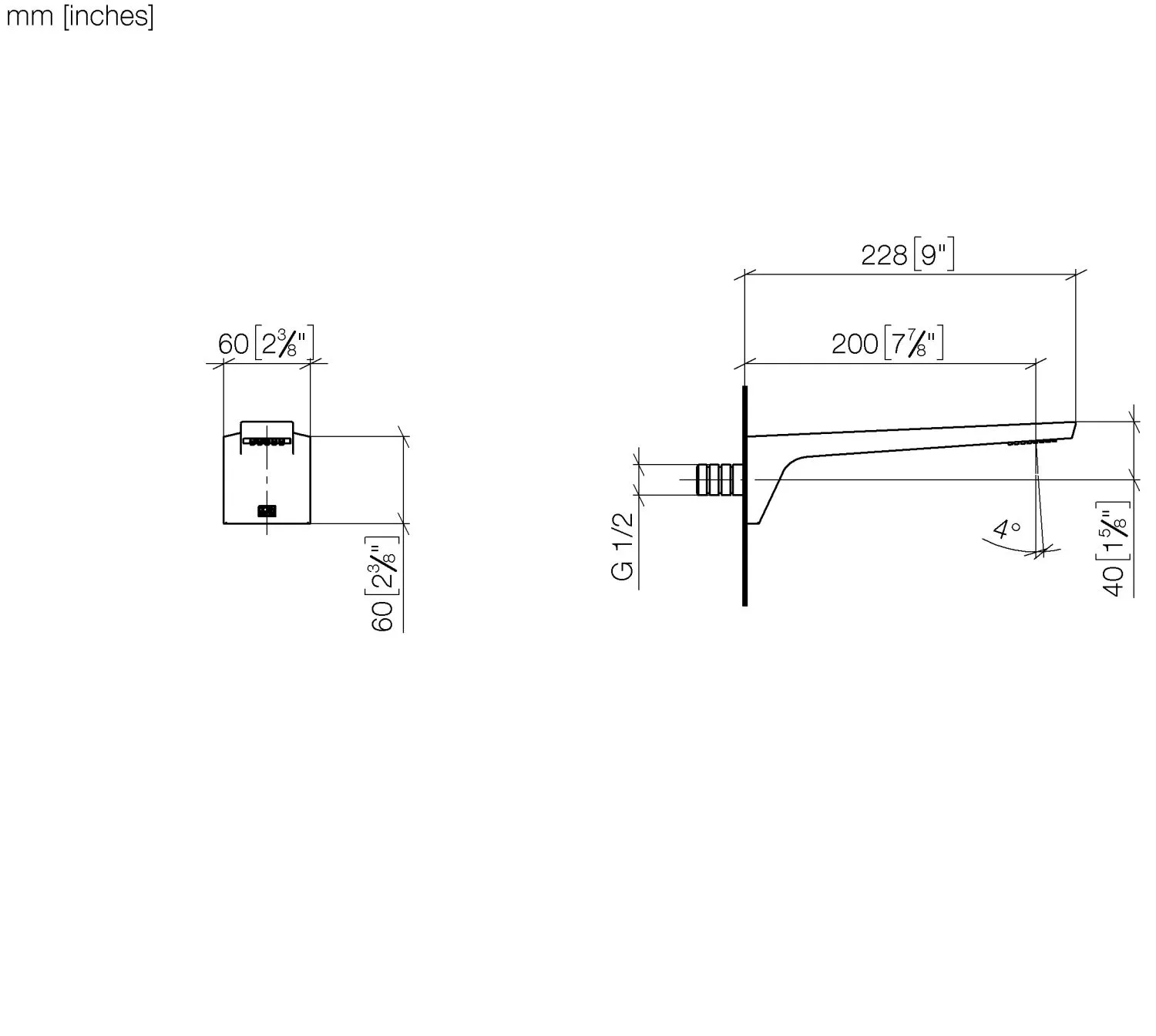 DO Waschtisch-Wand-Auslauf ohne Ablaufgarnitur CL.1 13800705 chrom DO Waschtisch-Wand-Auslauf ohne Ablaufgarnitur CL.1 13800705 chrom
