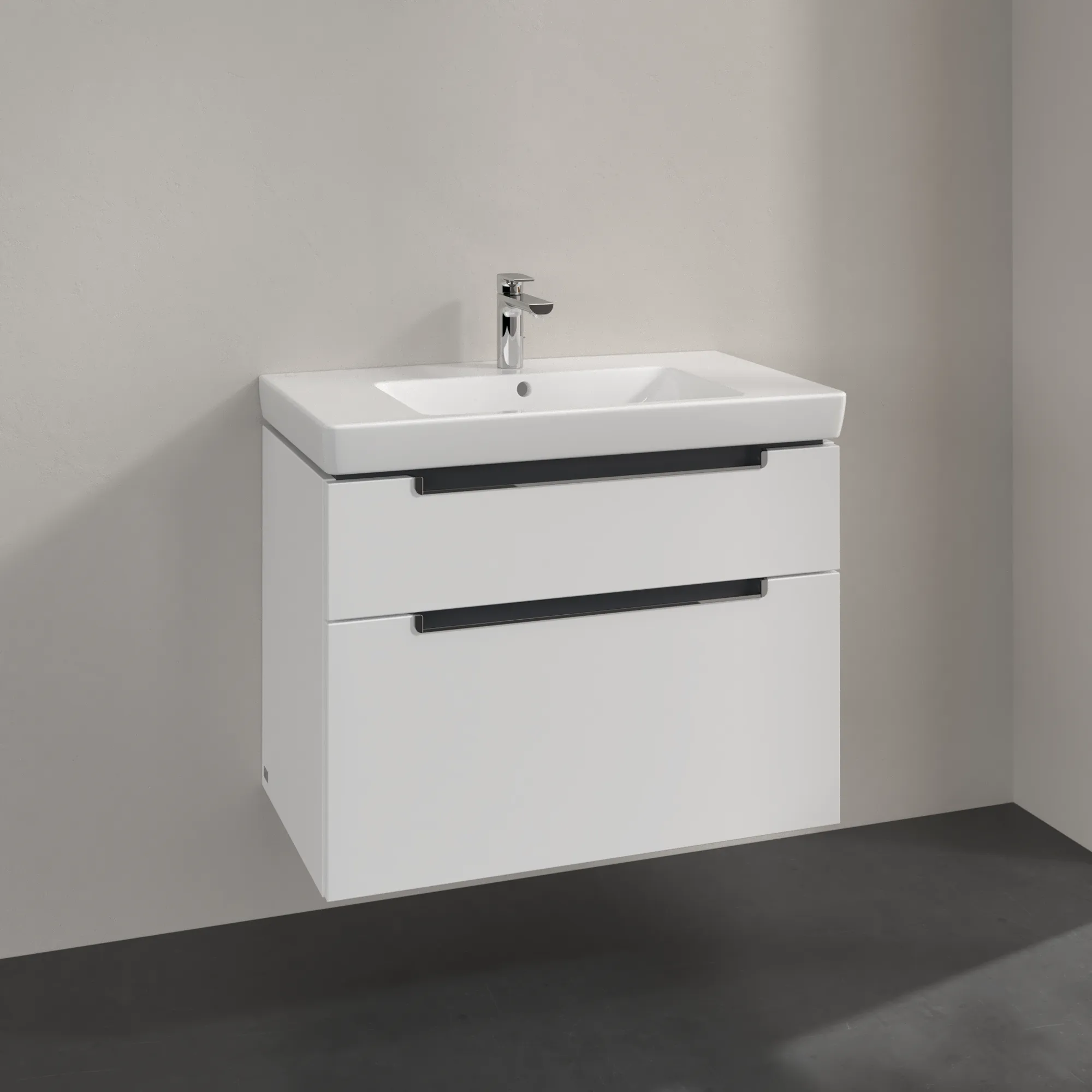 Villeroy & Boch Waschtischunterschrank „Subway 2.0“ 787 × 590 × 449 mm Weiß Matt, für Becken mittig, ohne Beleuchtung
