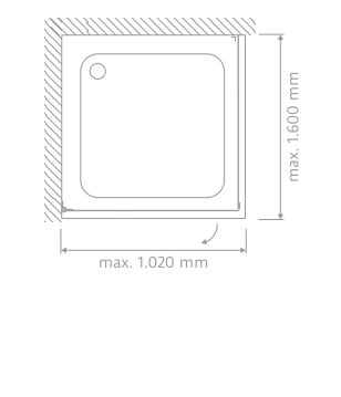 HSK rahmenlose Drehtür mit Seitenwand „Atelier Plan Pur“ Glas Grau