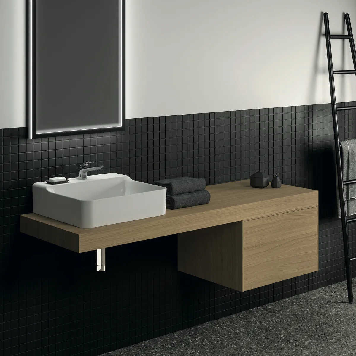 Konsole Conca, 1600x505x80mm, Weiß