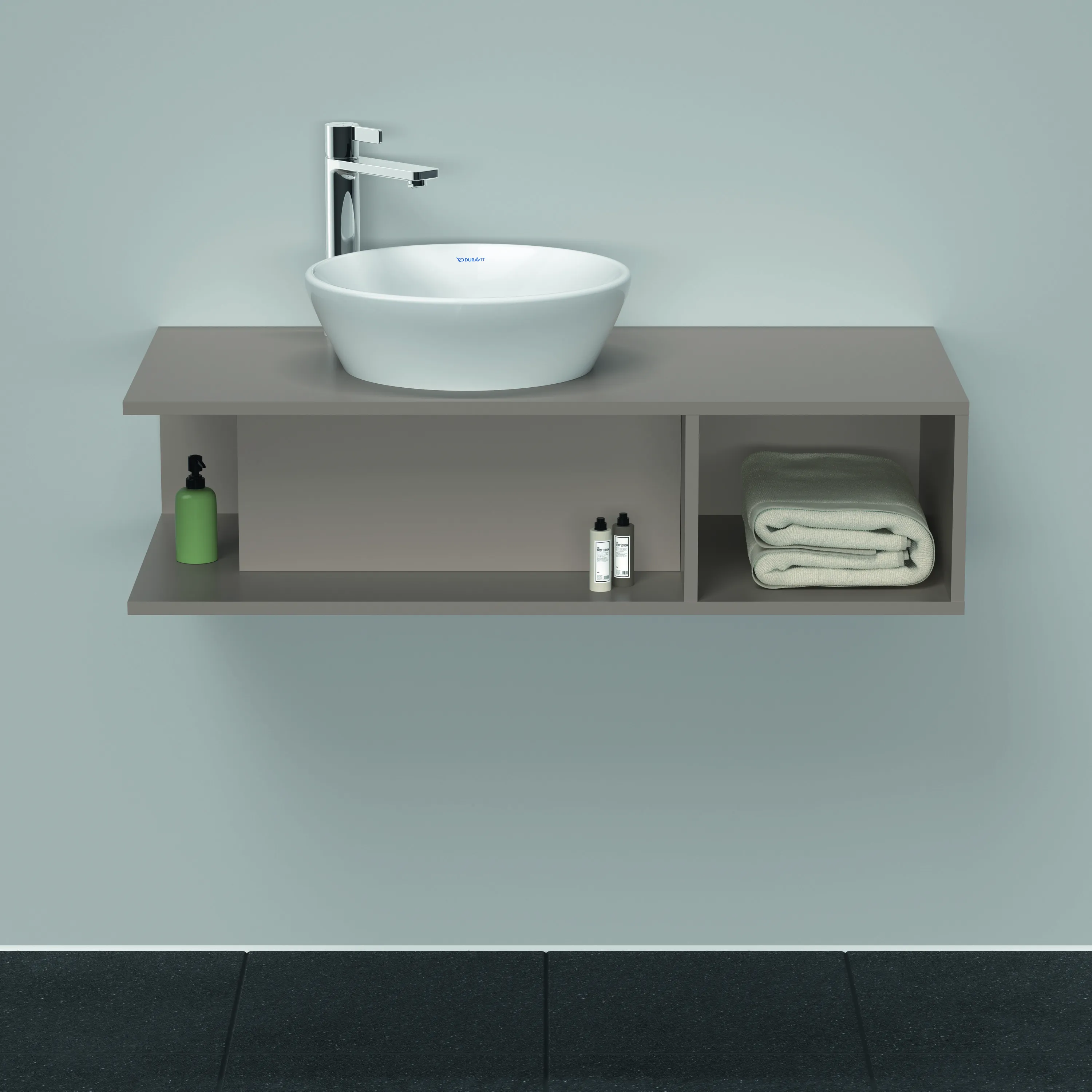 Duravit Waschtischunterschrank wandhängend „D-Neo“ 100 × 26 × 48 cm Basalt Matt