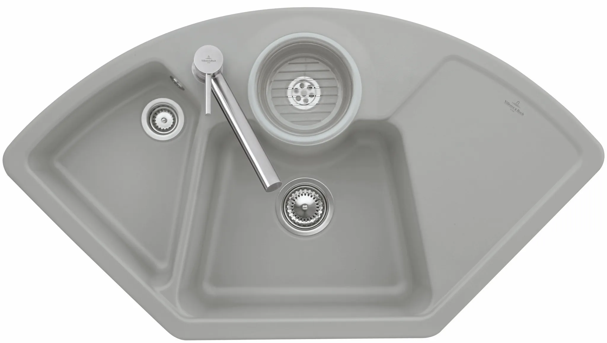 Villeroy & Boch Einbau-Küchenspülbecken „Solo Eck“ 1075 × 600 × 205 mm, Hahnlochposition links in Ivory Villeroy & Boch Einbau-Küchenspülbecken „Solo Eck“ 1075 × 600 × 205 mm, Hahnlochposition links in Ivory