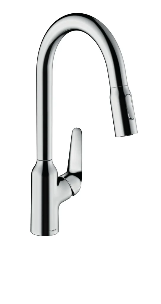 Hansgrohe Spültischmischer Focus M42 mit Ausziehbrause 2jet in Chrom, 360° Schwenkbereich, ComfortZone 220, max. Durchfluss 8 l/min, Auszugslänge bis zu 50 cm