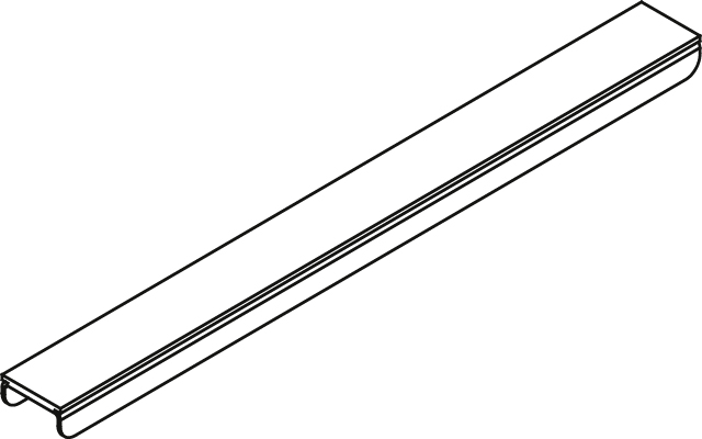 LINE Rinnenabdeckung Exklusiv, Länge 300 mm Breite 45 mm Höhe 13 mm, für LINE Board, LINE Board mit Unterbau und LINE Komplettboard