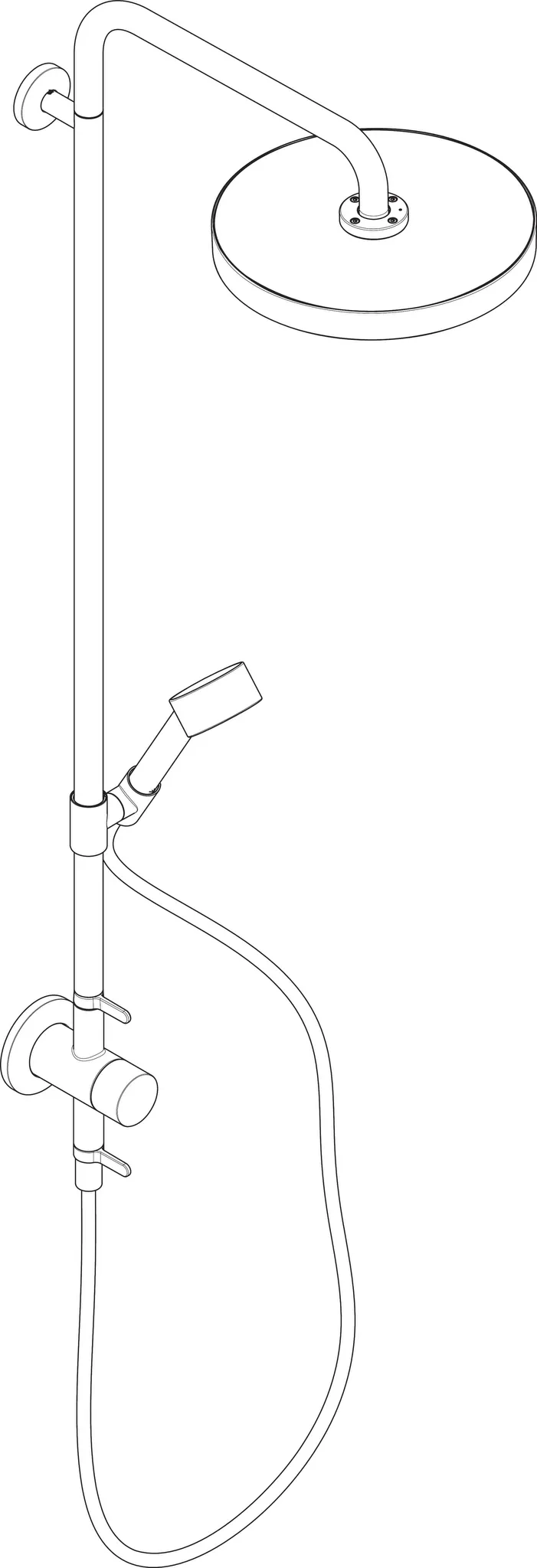 AXOR One Showerpipe mit Thermostat und Kopfbrause 280 1jet Unterputz, Chrom
