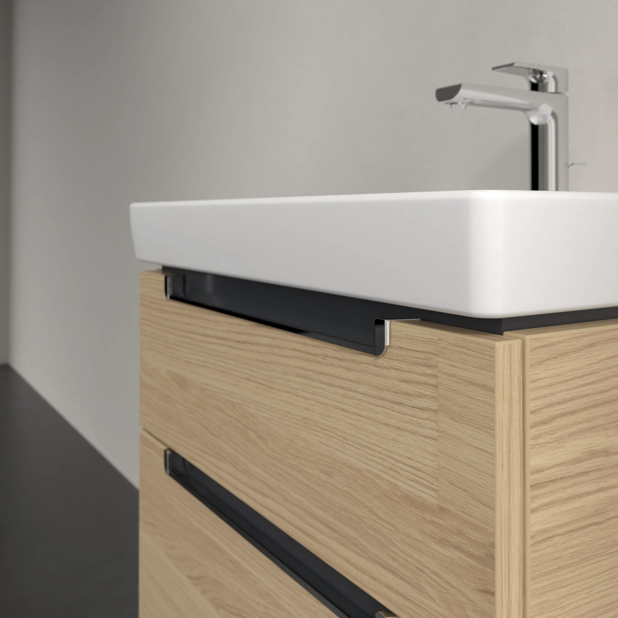 Villeroy & Boch Waschtischunterschrank „Subway 2.0“ 587 × 590 × 454 mm Nordic Oak, für Becken mittig, ohne Beleuchtung
