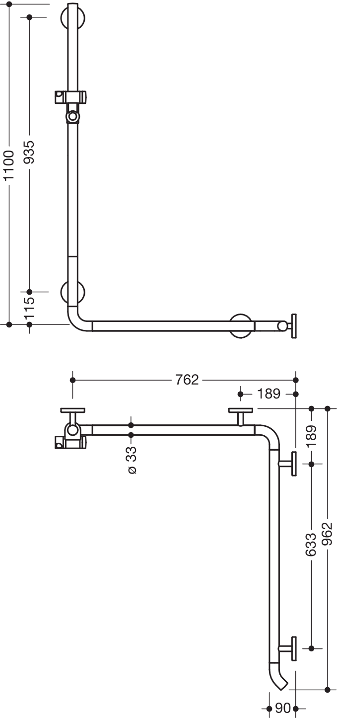 HEWI Haltegriff „System 800K“ in Rubinrot