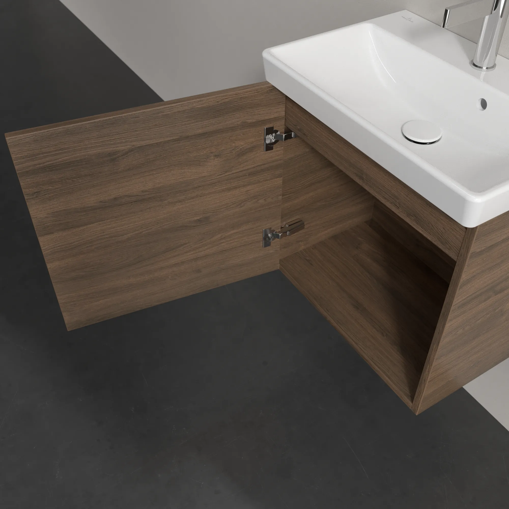 Villeroy & Boch Waschbeckenunterschrank Avento Arizona Oak, 530x514x352mm, 1 Tür, SoftClosing, Wandmontage Villeroy & Boch Waschbeckenunterschrank Avento Arizona Oak, 530x514x352mm, 1 Tür, SoftClosing, Wandmontage