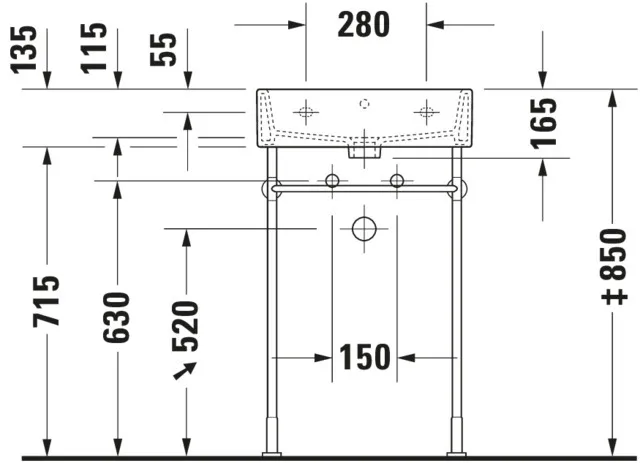 Wandwaschtisch „Vero Air“, mit Überlauf, Hahnlochposition mittig Wandwaschtisch „Vero Air“, mit Überlauf, Hahnlochposition mittig