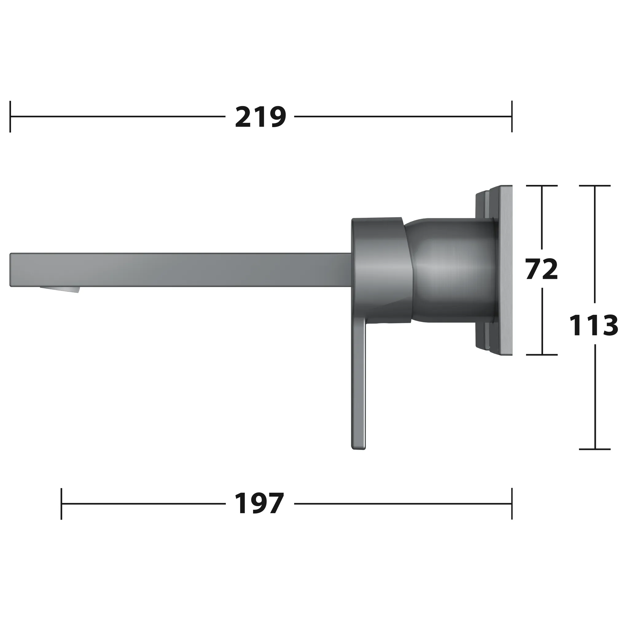 EHM-WT-Mischer Edition 11 51116, UP, Ausladung 197 mm, Schwarzchrom geb.