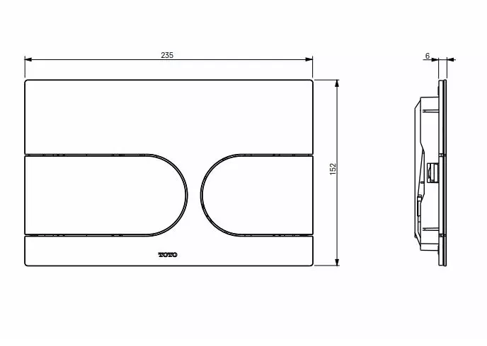 Toto Betätigungsplatte „NEOREST“ 12 × 159 mm in matt Schwarz, Aluminium, Tastenfarbe #Tastenfarbe# Toto Betätigungsplatte „NEOREST“ 12 × 159 mm in matt Schwarz, Aluminium, Tastenfarbe #Tastenfarbe#