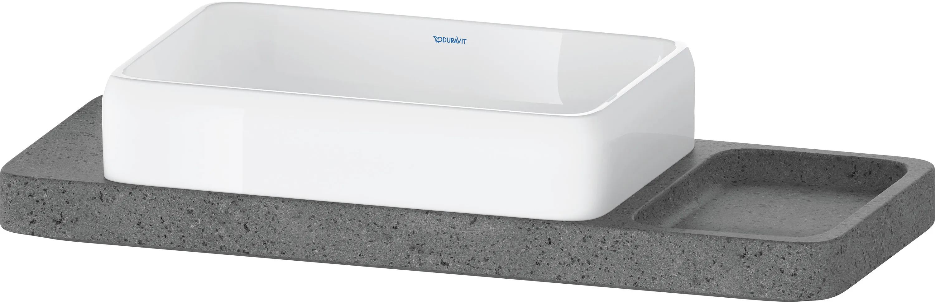 Duravit Aufsatzwaschtisch inkl. Natursteinkonsole „Qatego“ 100 × 41 × 90 cm in Weiß Hochglanz Duravit Aufsatzwaschtisch inkl. Natursteinkonsole „Qatego“ 100 × 41 × 90 cm in Weiß Hochglanz