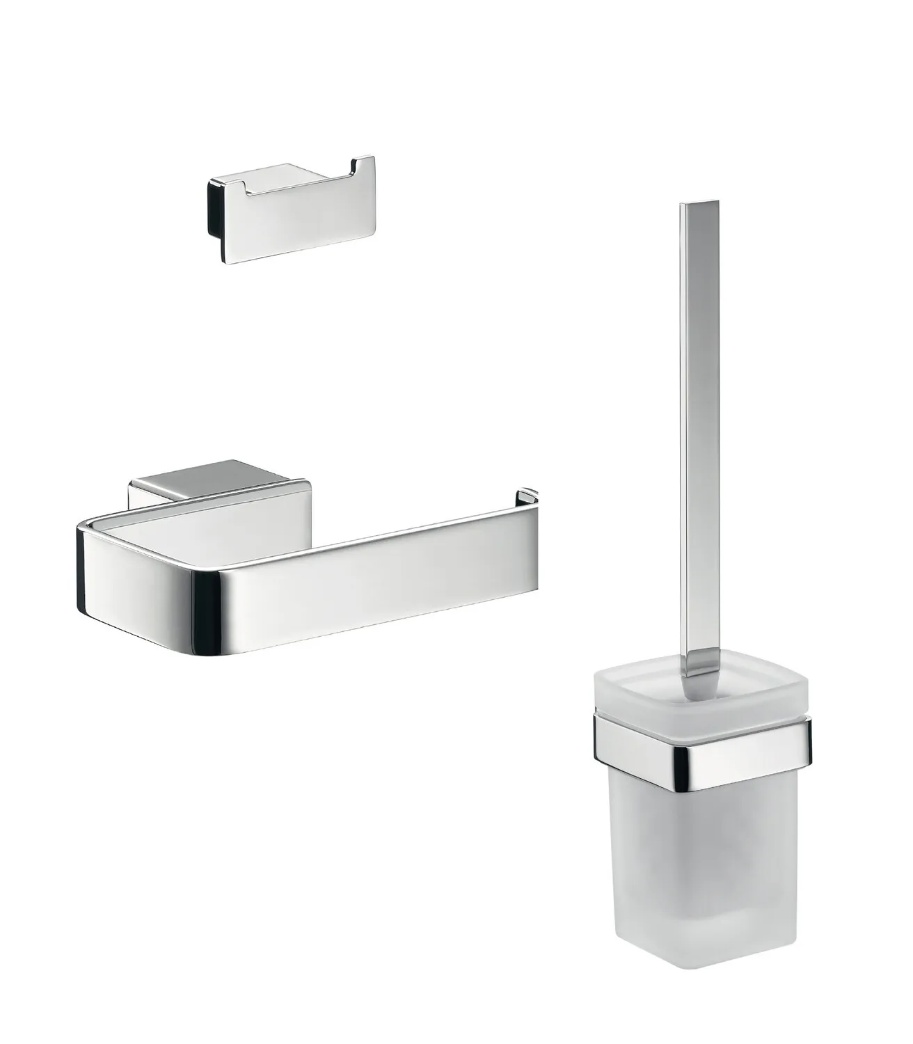 emco Accessoire-Set inkl. Papierhalter ohne Deckel, Bürstengarnitur und Doppelhaken „loft“ 0 cm in chrom emco Accessoire-Set inkl. Papierhalter ohne Deckel, Bürstengarnitur und Doppelhaken „loft“ 0 cm in chrom