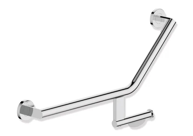 HEWI Winkelgriff mit Papierrollenhalter System 900, links, Edelstahl verchromt