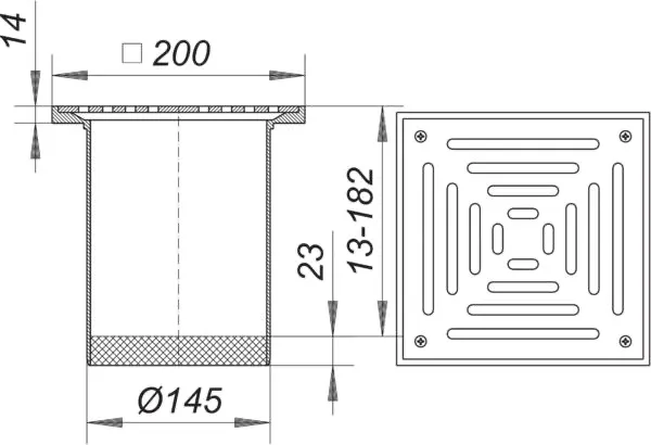Aufsatz GES 15, Rost massiv, verschraubt, 200 x 200 mm Aufsatz GES 15, Rost massiv, verschraubt, 200 x 200 mm