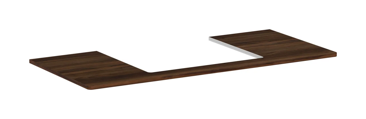 Hansgrohe Xelu Q Konsole, Nussbaum Dunkel, 1.180 x 540 mm, mittiger Ausschnitt für Aufsatzwaschtisch geschliffen 600 x 480 mm