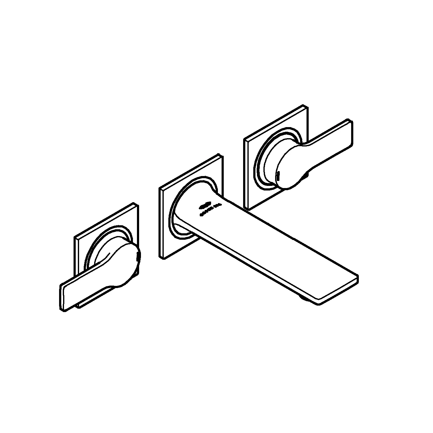 Grohe Allure 3-Loch-Waschtischbatterie, Wandmontage, chrom Grohe Allure 3-Loch-Waschtischbatterie, Wandmontage, chrom