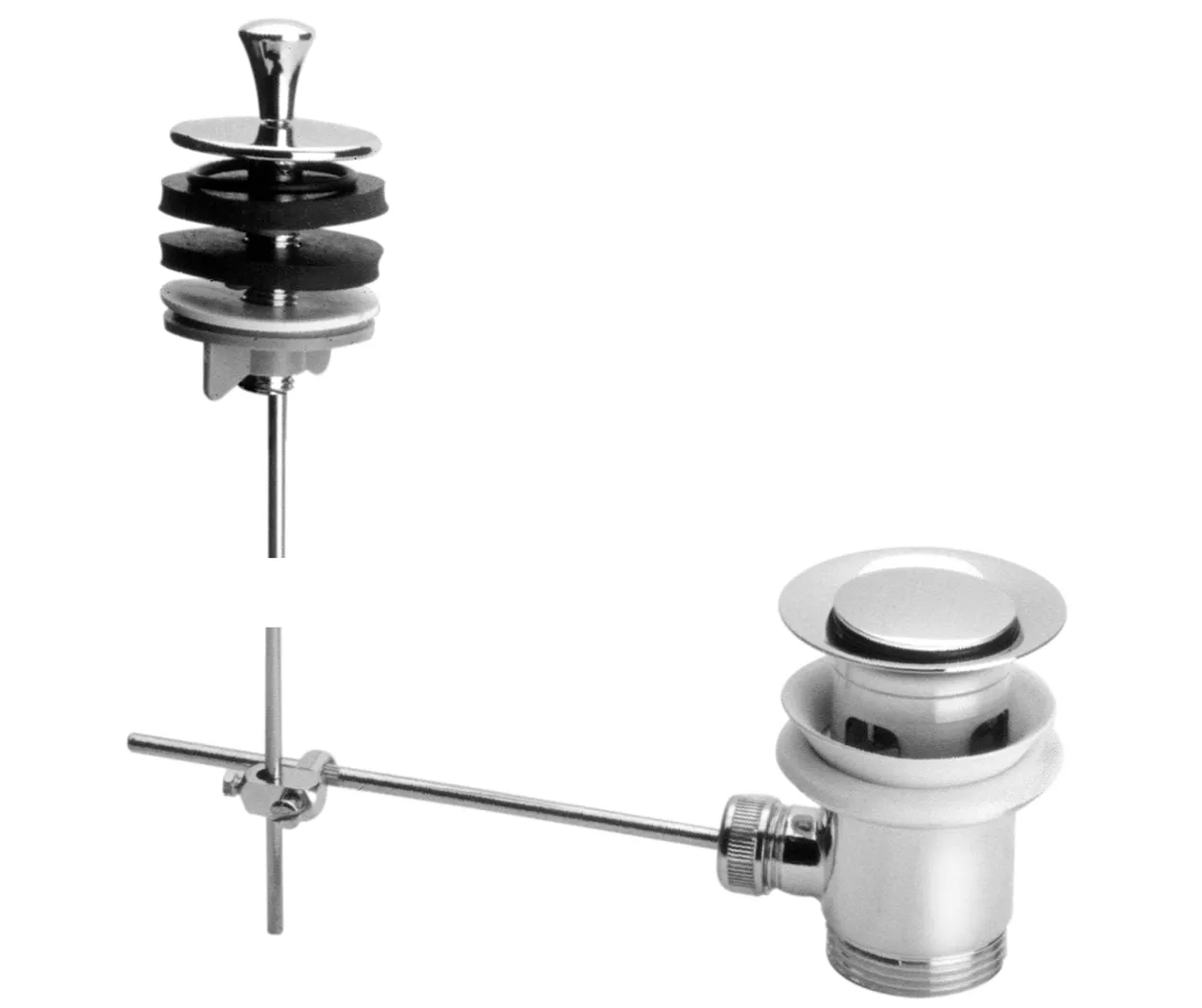 Zugknopf-Excentergarnitur 1 1/4″ MS vc mit Excenterstopfen Standard