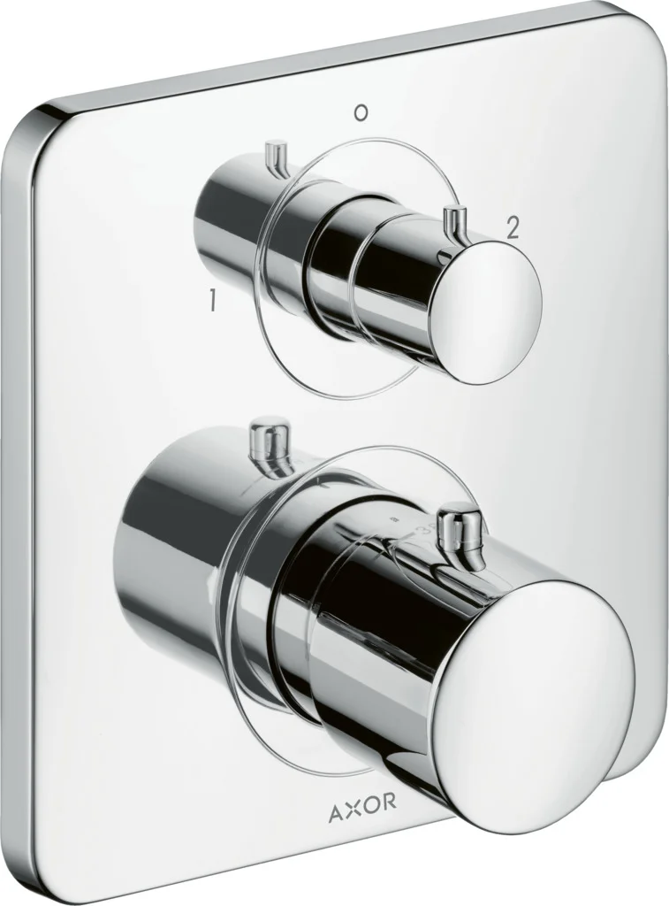 Hansgrohe AXOR Citterio M Thermostat Unterputz-Set, Chrom, 2 Verbraucher, max. Durchfluss 29 l/min, einstellbare Temperaturbegrenzung, mit Schalldämpfer