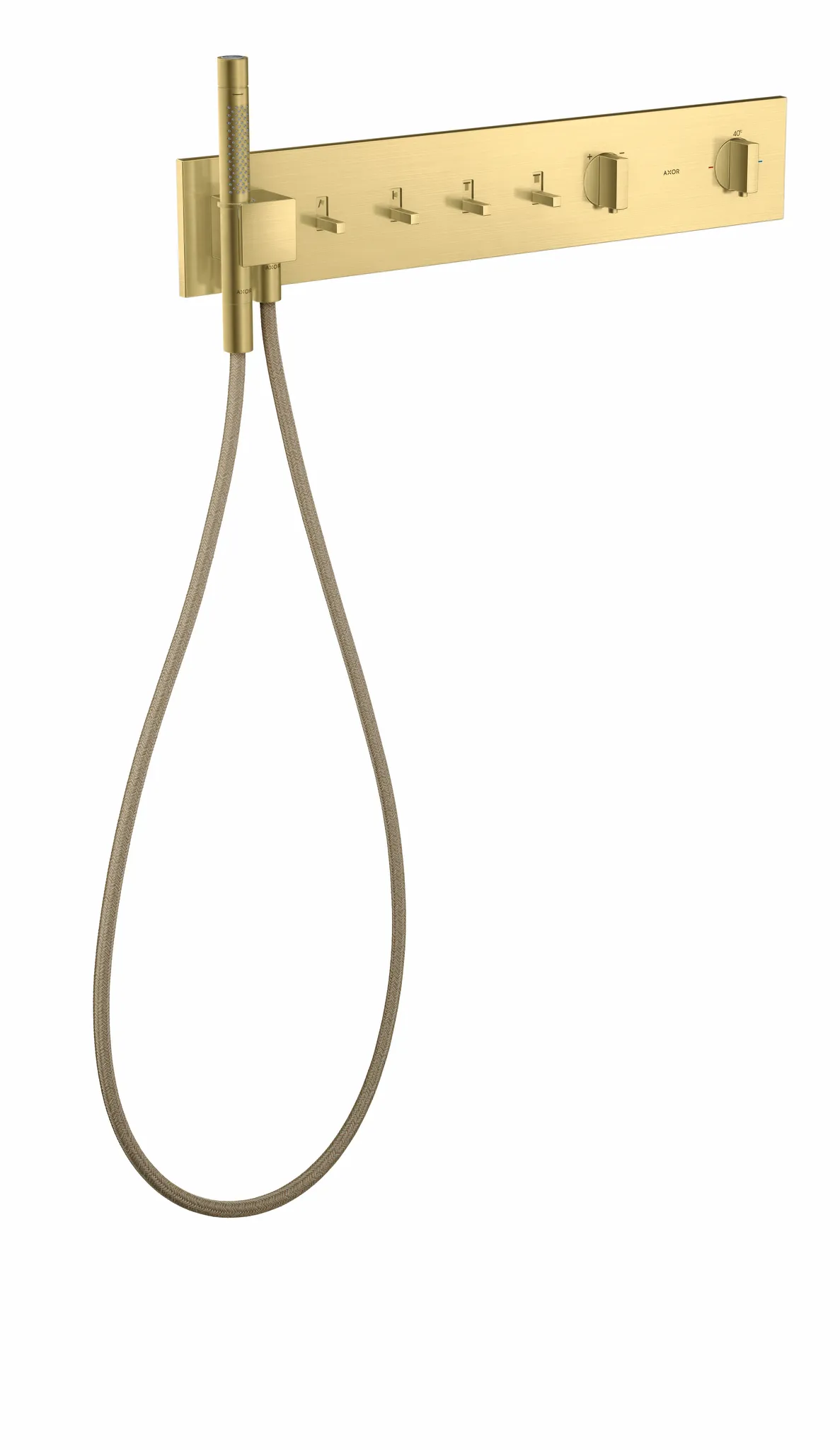 Hansgrohe AXOR ShowerComposition Thermostatmodul 610⁄110 Unterputz für 4 Verbraucher, Brushed Brass