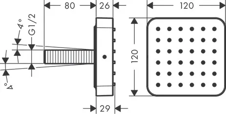 Brausenmodul Unterputz Axor Citterio E 120x120mm chrom Brausenmodul Unterputz Axor Citterio E 120x120mm chrom