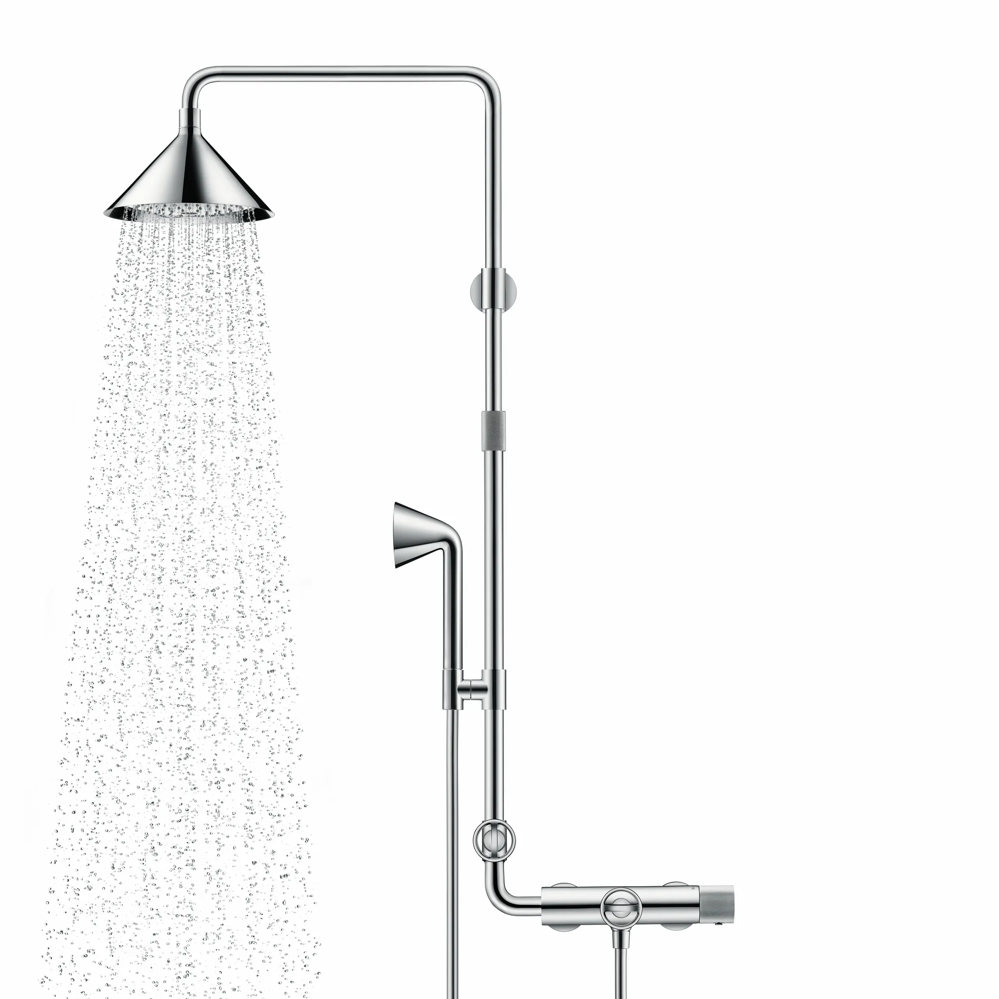 Hansgrohe AXOR Showers/Front Showerpipe mit Thermostat und Kopfbrause 240 2jet, Chrom Hansgrohe AXOR Showers/Front Showerpipe mit Thermostat und Kopfbrause 240 2jet, Chrom