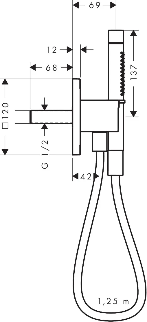 Handbrause „Axor Citterio C“ in Chrom Handbrause „Axor Citterio C“ in Chrom