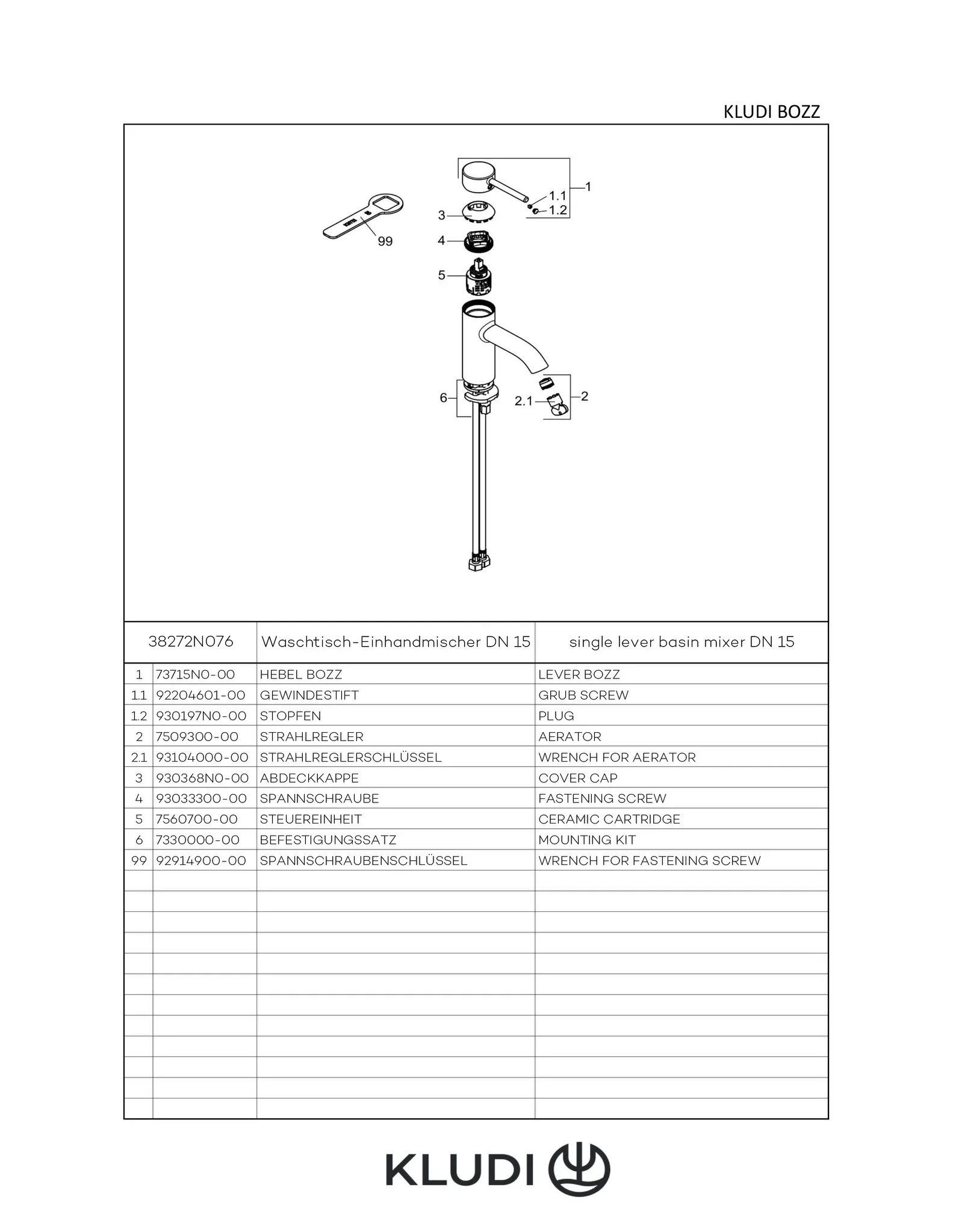 BOZZ WaschtischEHM 75mm ohne Ablaufgarnitur chrom BOZZ WaschtischEHM 75mm ohne Ablaufgarnitur chrom