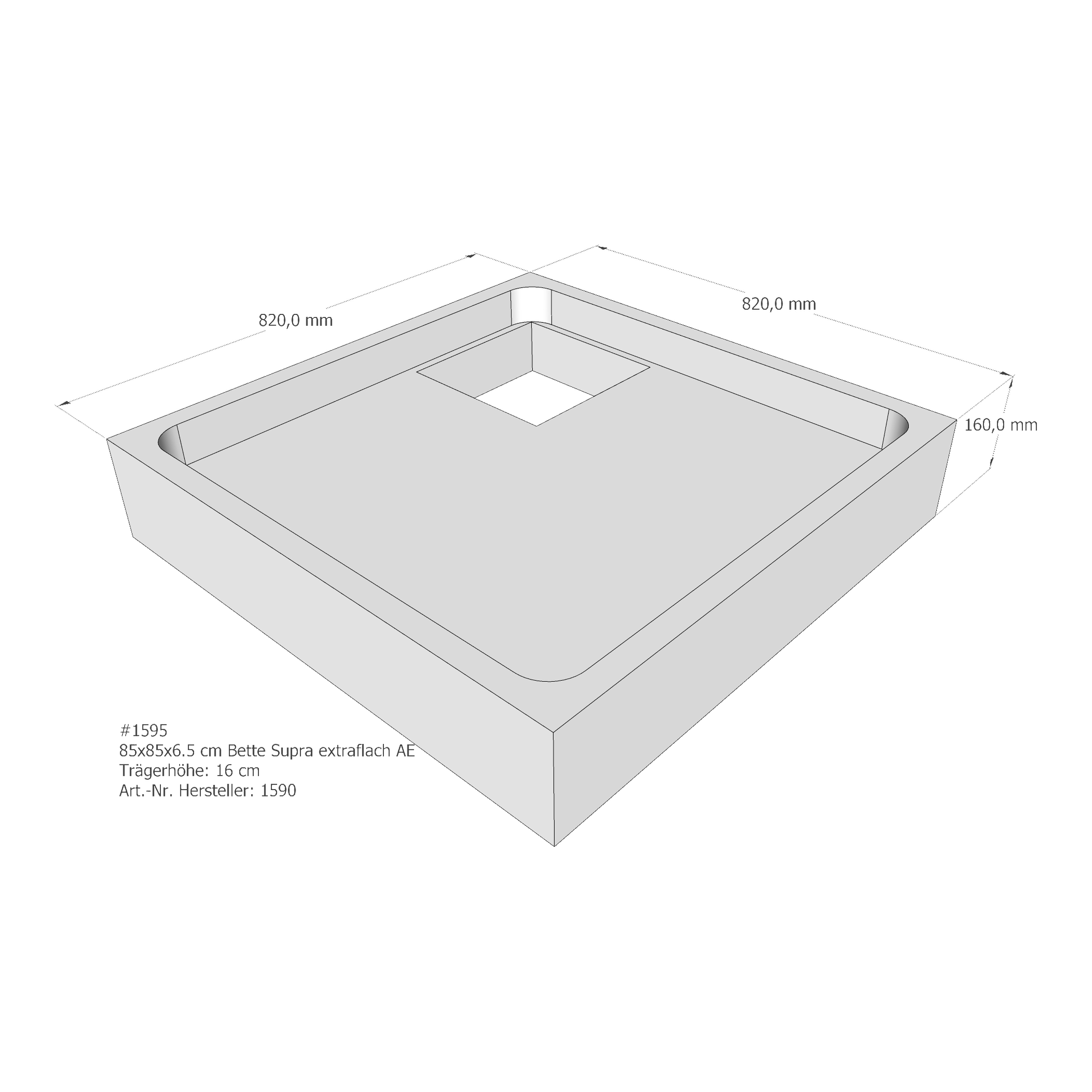 Duschwannenträger für Bette Supra (extraflach) 85 × 85 × 6,5 cm Breite: 85 cm / Länge: 85 cm Duschwannenträger für Bette Supra (extraflach) 85 × 85 × 6,5 cm Breite: 85 cm / Länge: 85 cm