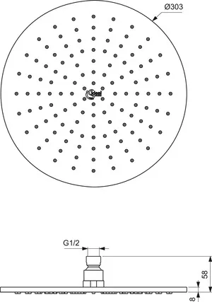 Kopfbrause L1 Idealrain Durchmesser 303mm Chrom Kopfbrause L1 Idealrain Durchmesser 303mm Chrom