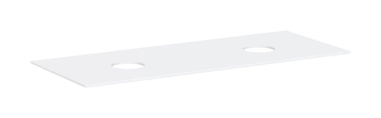 Hansgrohe Xevolos E Konsole, Mattweiß, 1370 x 550 mm, 2 mittige Beckenausschnitte ohne Hahnloch