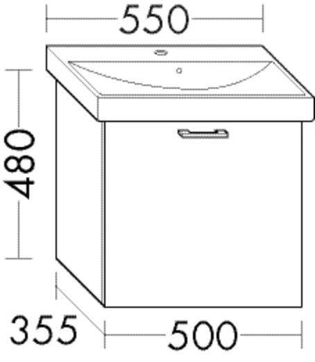 Waschtischunterschrank Sys30 von burgbad – 1 Auszug, 355 mm tief, 510 mm breit, 480 mm hoch Waschtischunterschrank Sys30 von burgbad – 1 Auszug, 355 mm tief, 510 mm breit, 480 mm hoch