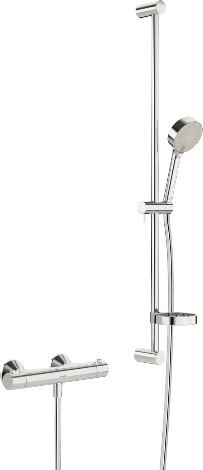 HansaUNITA Duscharmatur Hansaunita Brausebatterie mit Brausegarnitur HansaUNITA 4813 3-strahlig DN15 Chrom