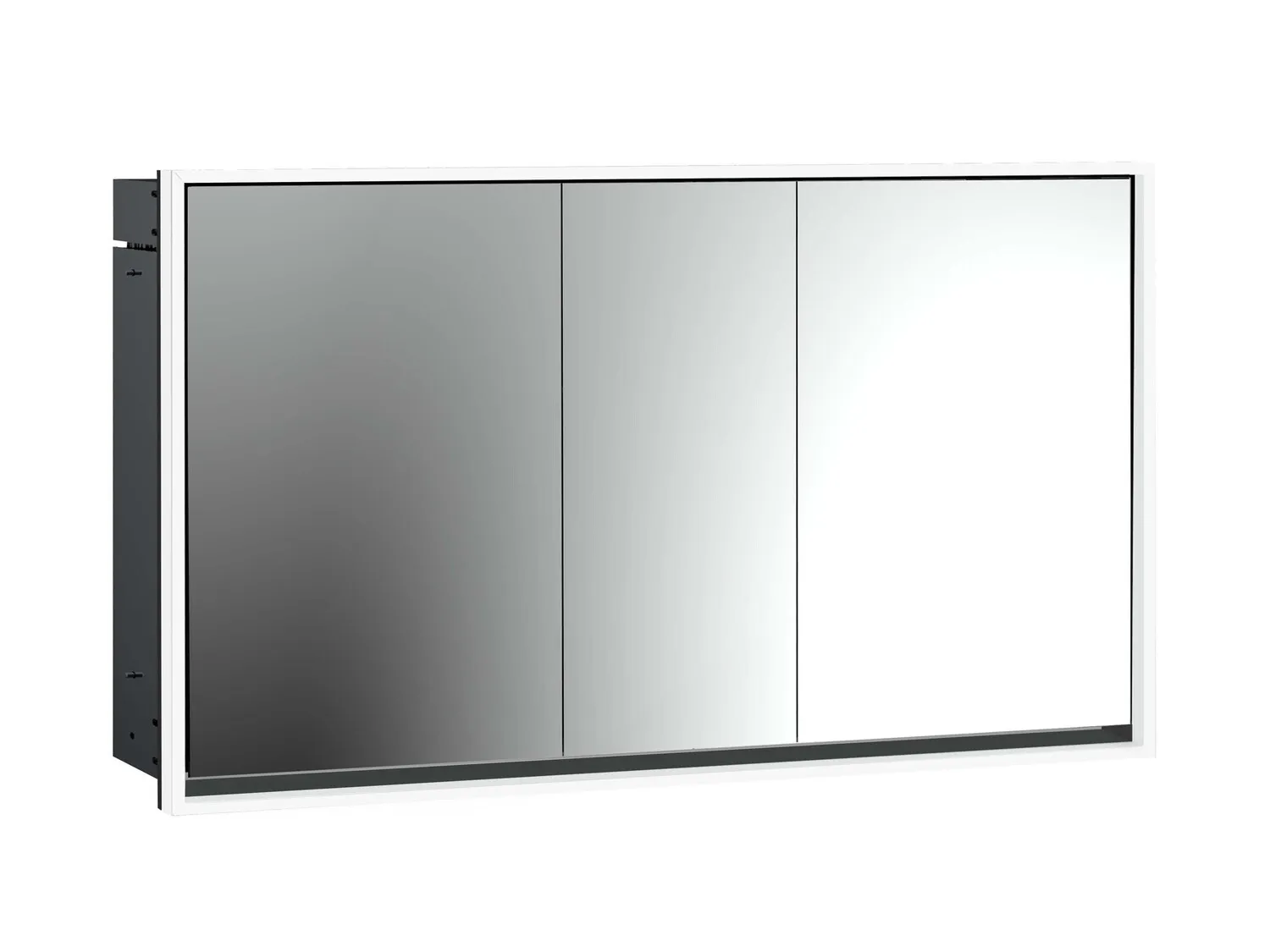 LED-Lichtspiegelschrank Loft Unterputz, 1400 mm, 3-türig schwarz LED-Lichtspiegelschrank Loft Unterputz, 1400 mm, 3-türig schwarz