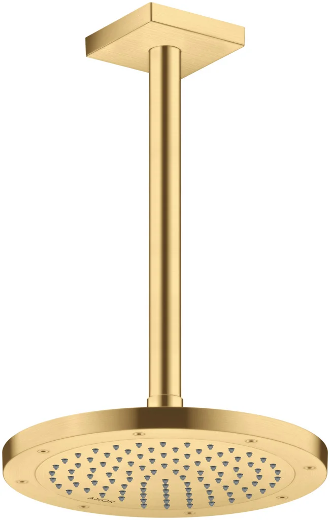 Hansgrohe AXOR ShowerSolutions Kopfbrause 245 1jet EcoSmart Brushed Gold Optic, 245 mm Durchmesser, verstellbarer Winkel, abnehmbar zur Reinigung, für Decken- oder Wandmontage, G 1/2 Anschlussgewinde Hansgrohe AXOR ShowerSolutions Kopfbrause 245 1jet EcoSmart Brushed Gold Optic, 245 mm Durchmesser, verstellbarer Winkel, abnehmbar zur Reinigung, für Decken- oder Wandmontage, G 1/2 Anschlussgewinde