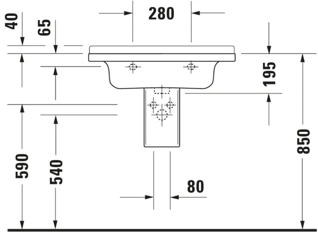 Wandwaschtisch „Starck 3“, mit Überlauf, Hahnlochposition mittig Wandwaschtisch „Starck 3“, mit Überlauf, Hahnlochposition mittig