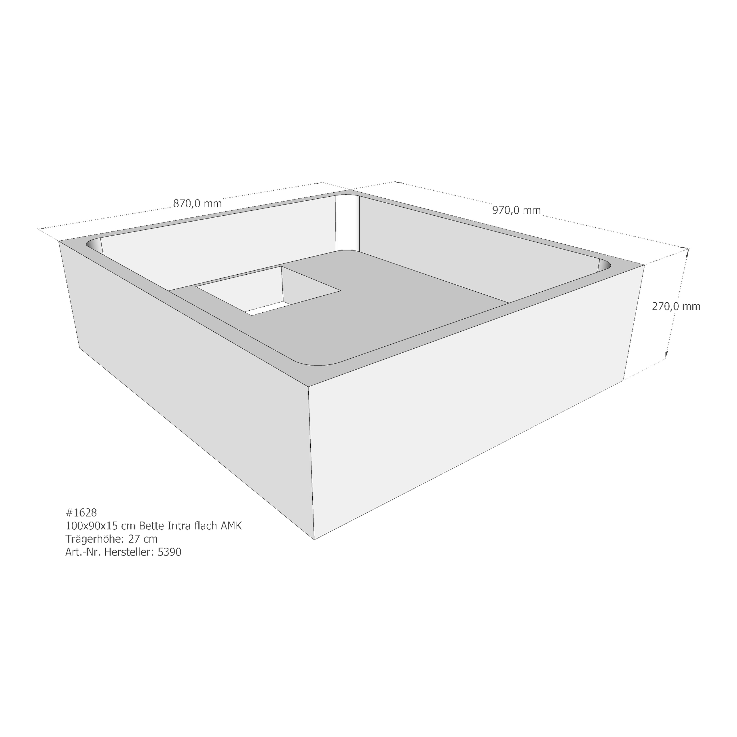 Duschwannenträger für Bette Quinta (flach/Intra) 100 × 90 × 15 cm Breite: 90 cm / Länge: 100 cm Duschwannenträger für Bette Quinta (flach/Intra) 100 × 90 × 15 cm Breite: 90 cm / Länge: 100 cm
