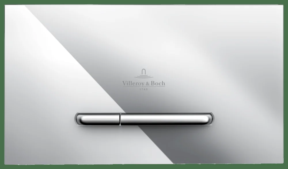 Villeroy & Boch ViConnect WC-Betätigungsplatte 300S, Kunststoff, 253x145x20mm, Eckig, Verchromt