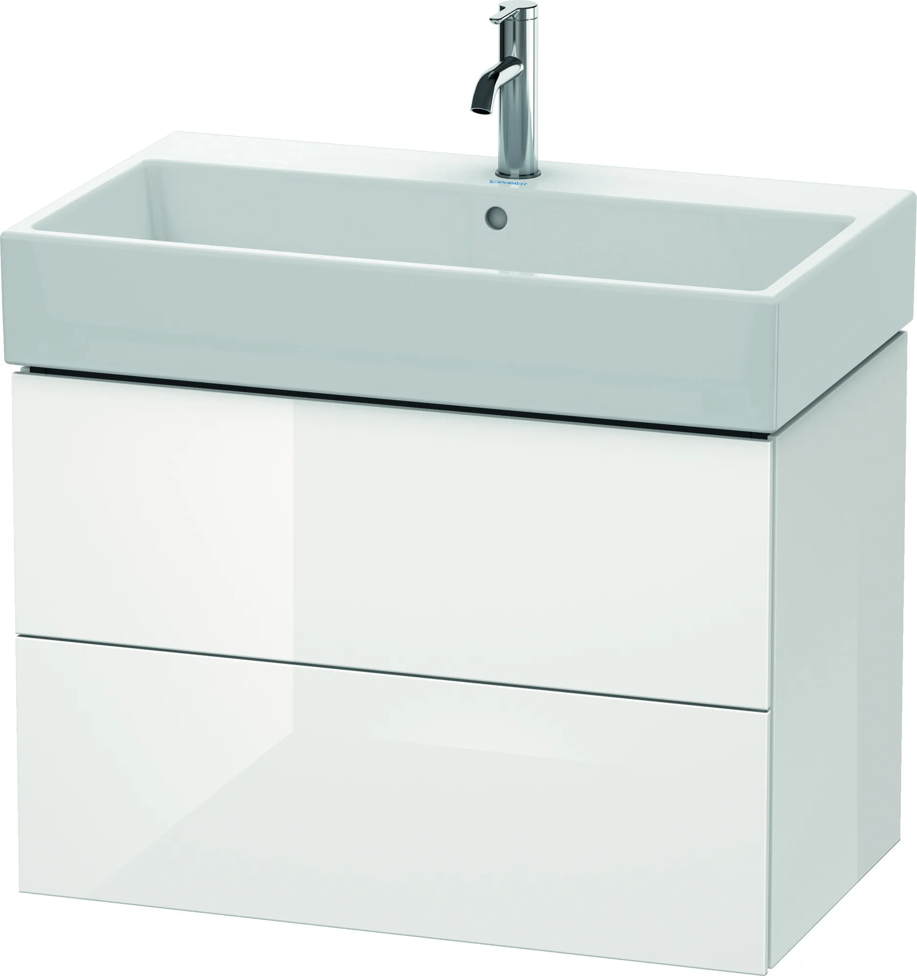 Duravit Waschtischunterschrank wandhängend „L-Cube“ 78,4 × 54,4 × 45,9 cm Weiß Hochglanz
