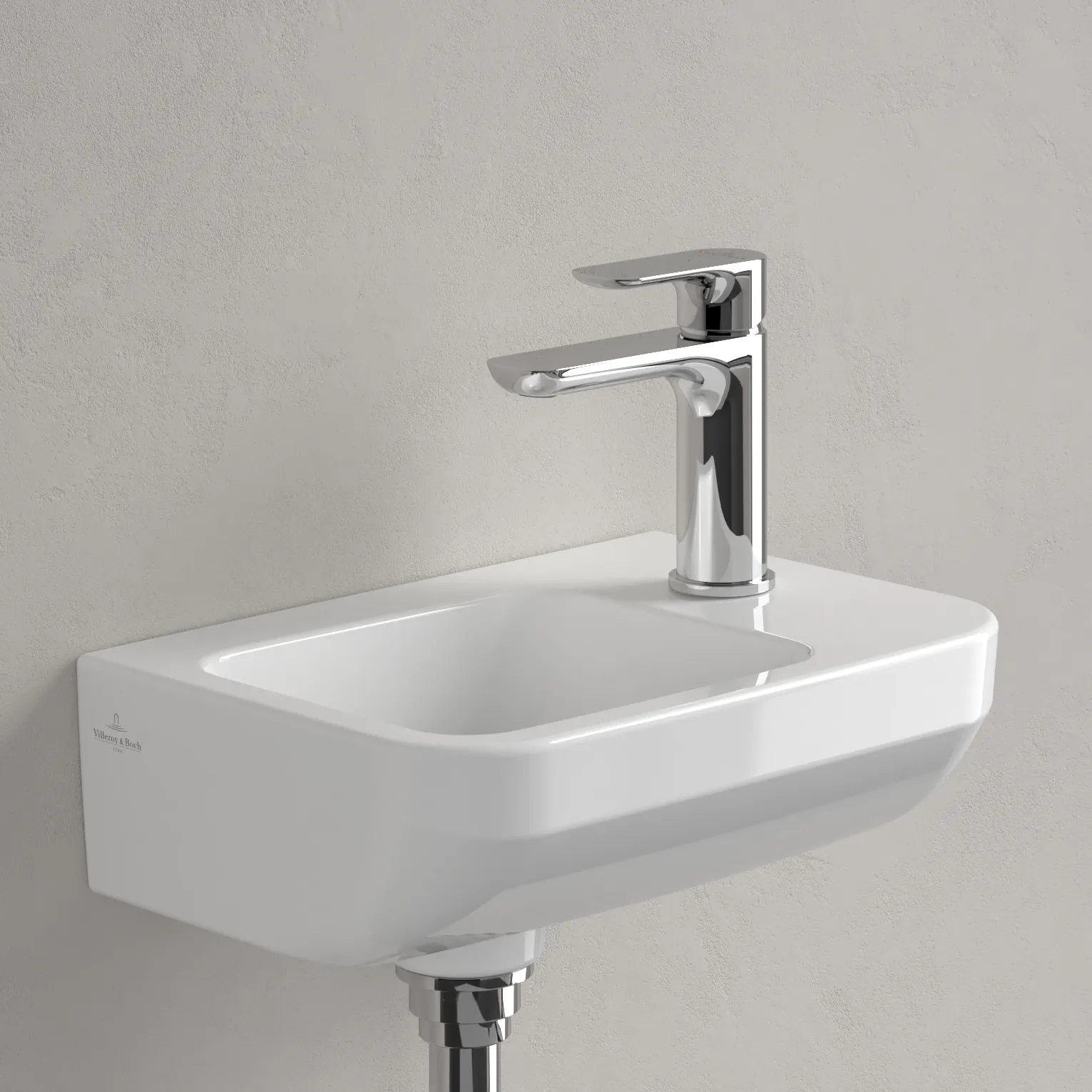 Villeroy & Boch Architectura Handwaschbecken 437337, 360x260mm, Rechteck, 1HL. o. ÜL., Weiß Alpin