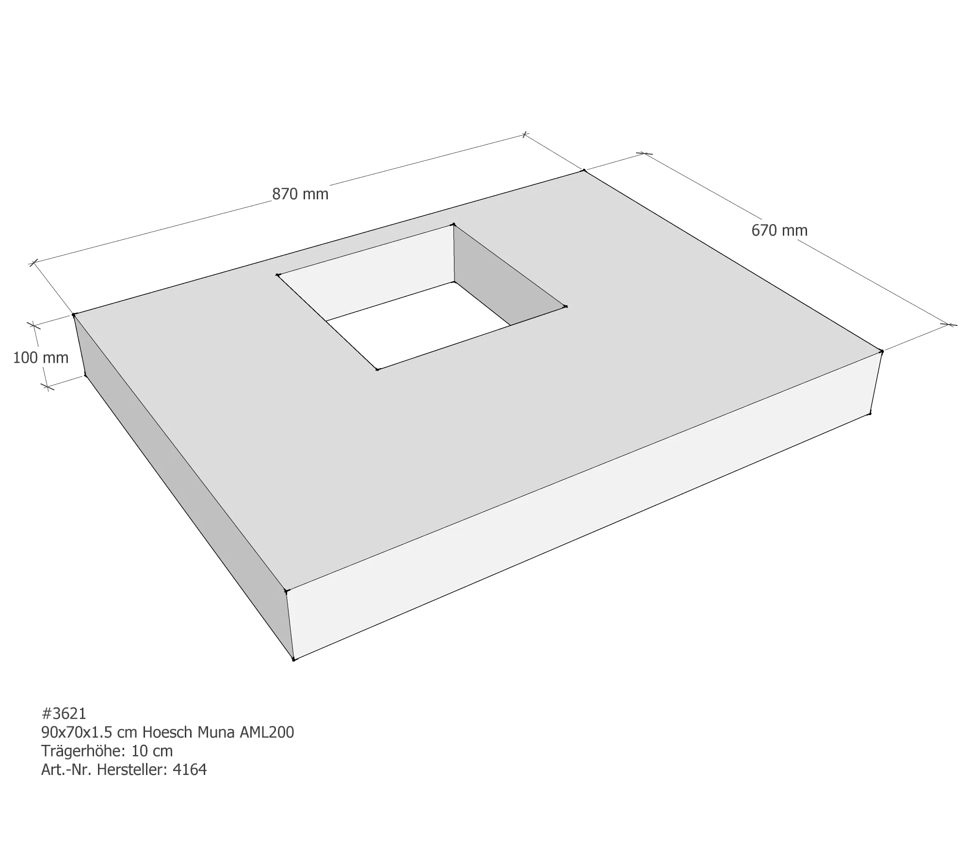 Duschwannenträger passend für Hoesch Muna 90 × 70 × 1,5 cm Duschwannenträger passend für Hoesch Muna 90 × 70 × 1,5 cm