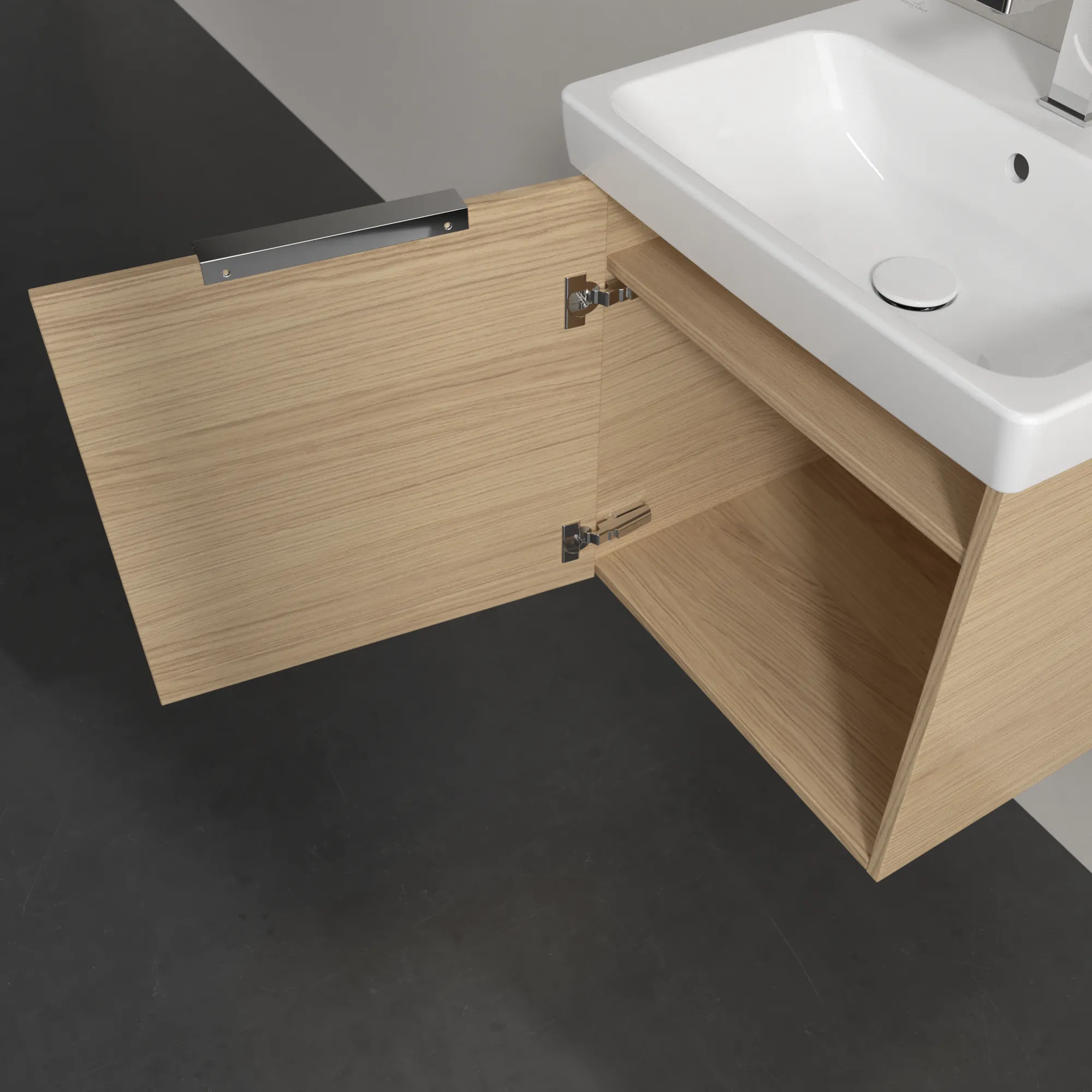 Villeroy & Boch Waschtischunterschrank „Architectura“ 500 × 520 mm Nordic Oak, Anschlag links