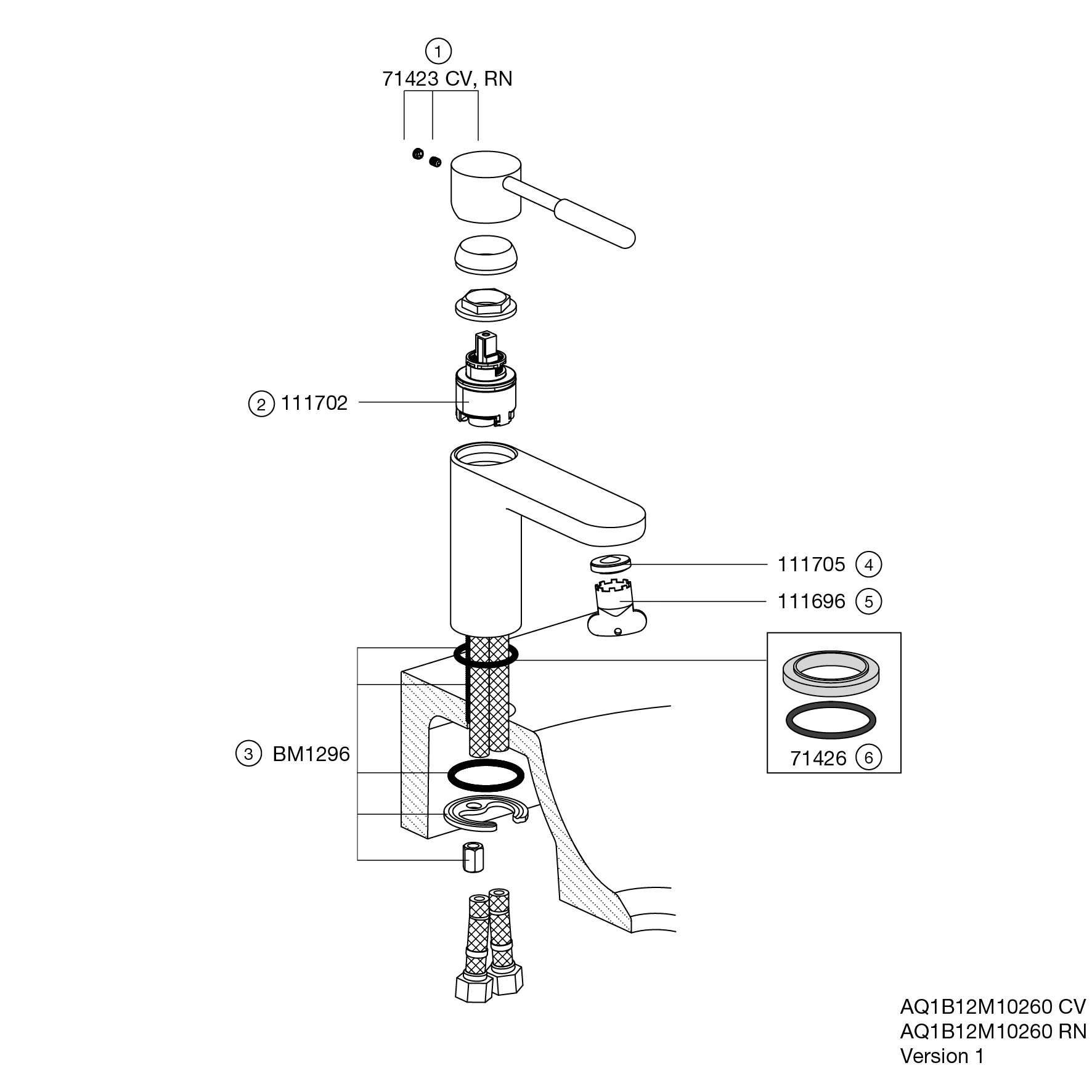 Einhand-Waschtischmischer „System-Armaturen“ Ausladung 159 mm in Schwarz tiefmatt / Weiß matt Einhand-Waschtischmischer „System-Armaturen“ Ausladung 159 mm in Schwarz tiefmatt / Weiß matt