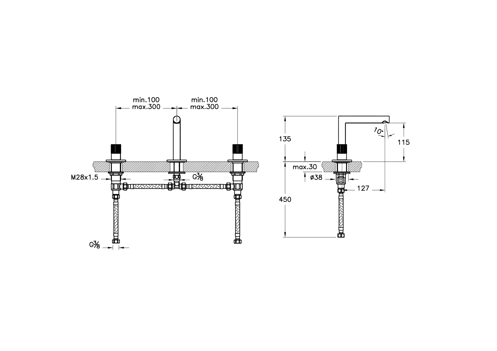 VitrA Origin Zweigriff-Waschtischarmatur 3-Loch-Montage Chrom VitrA Origin Zweigriff-Waschtischarmatur 3-Loch-Montage Chrom